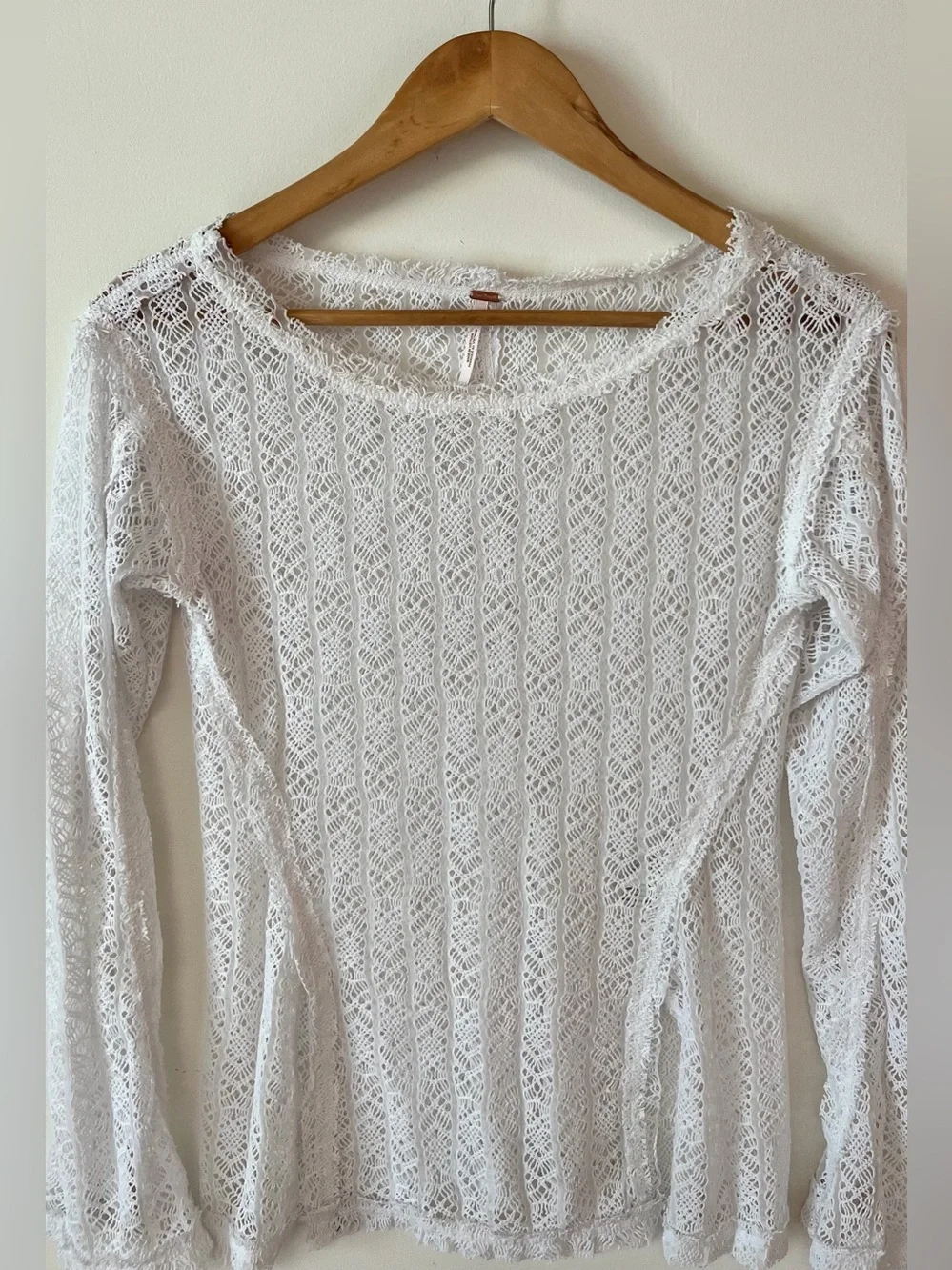 Free People On The Road Twisted Lace Top Size Small Women's Ivory